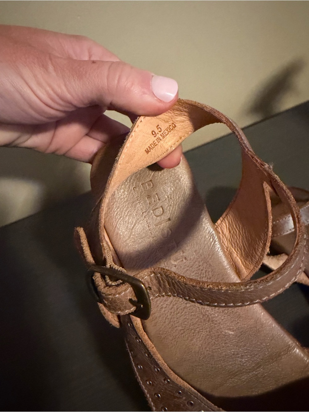 Bed Stu Auburn Brown Leather Buckle Sandals - Picture 5 of 8